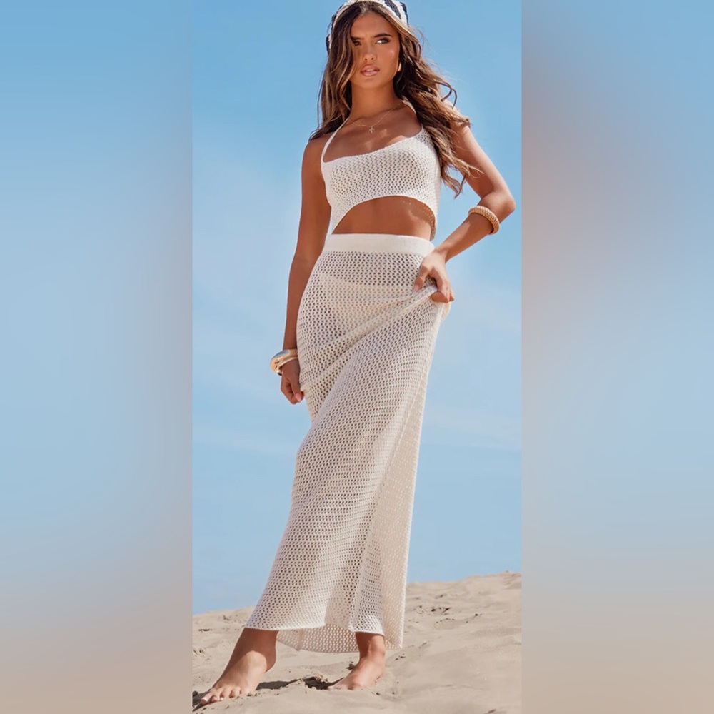 Pretty Little Thing Crochet Plain Knit Maxi Skirt
